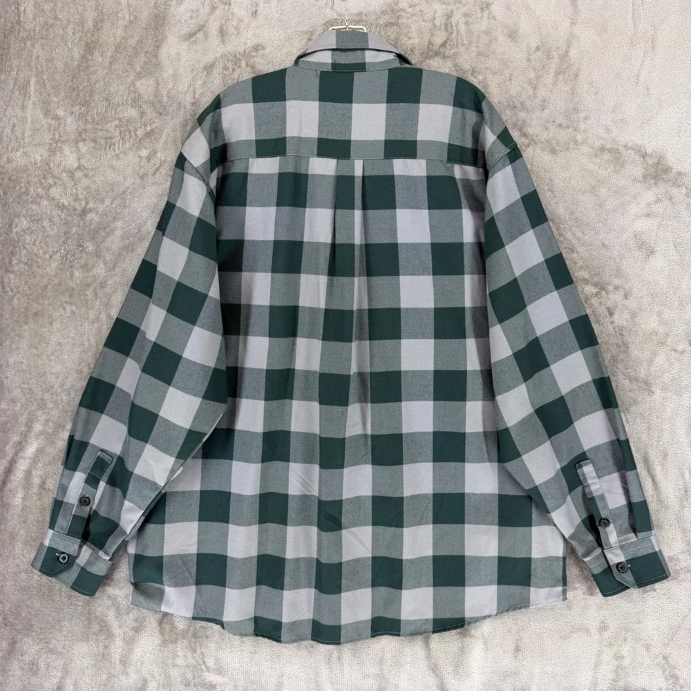 Dixxon‎ Flannel Co Beeline D-Tech Green Grey Buffalo Check Shirt Mens 3X Tall